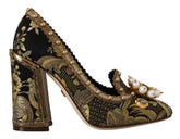 Dolce & Gabbana Gold Crystal Square Toe Brocade Pumps Shoes -   -  Dolce & Gabbana.
